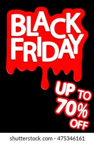 Black Friday, Sale brochure, flyer, special offer, up to 70 percent, design template, vector illustration