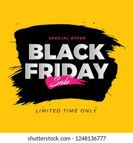 black friday sale brush banner promotion