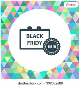 Black Friday Sale Calendar date page. Vector illustration
