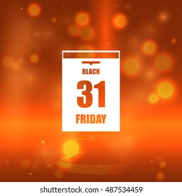 Black Friday Sale Calendar date page. Vector illustration