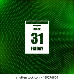 Black Friday Sale Calendar date page. Vector illustration