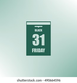 Black Friday Sale Calendar date page. Vector illustration