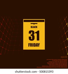 Black Friday Sale Calendar date page. Vector illustration