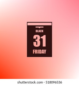 Black Friday Sale Calendar date page. Vector illustration