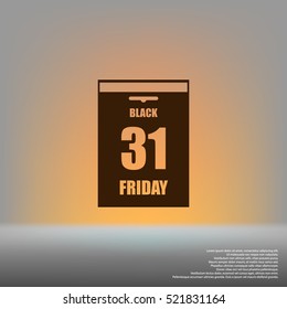 Black Friday Sale Calendar date page. Vector illustration