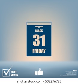 Black Friday Sale Calendar date page. Vector illustration