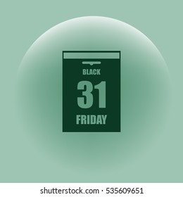 Black Friday Sale Calendar date page. Vector illustration