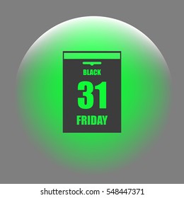 Black Friday Sale Calendar date page. Vector illustration
