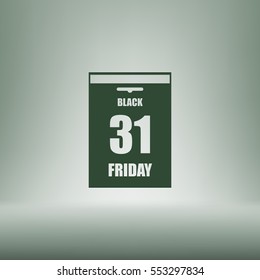 Black Friday Sale Calendar date page. Vector illustration