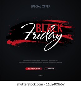 Black Friday Sale Calligraphic banner. Vector Illustration