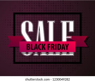 Black Friday Sale calligraphy banner. Written letter Black Friday Sale poster. Advertising Design illustration. Flat ribbon Black Friday Sale lettering banner. Seasonal holidays discounts promo offer