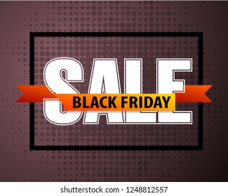 Black Friday Sale calligraphy banner. Written letter Black Friday Sale poster. Advertising Design illustration. Flat ribbon Black Friday Sale lettering banner. Seasonal holidays discounts promo offer