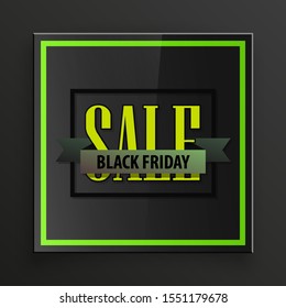 Black Friday Sale calligraphy banner. Written letter Black Friday Sale poster. Advertising Design illustration. Flat ribbon Black Friday Sale lettering banner. Seasonal holidays discounts promo offer