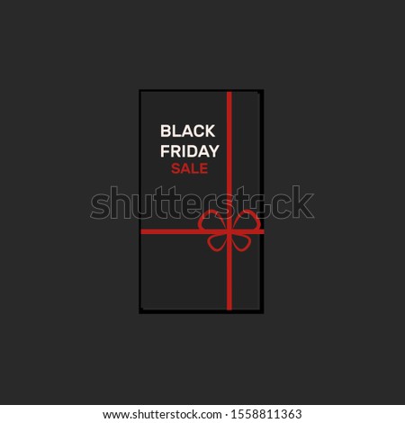 Black Friday sale card on black background-Vector illustration