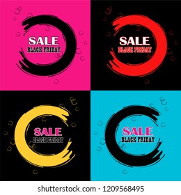 Black Friday sale colorful background. Vector illustration.