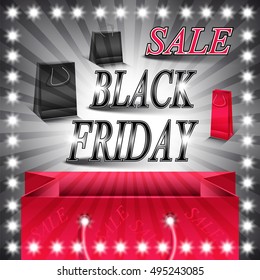Black Friday sale colorful background. Vector illustration.