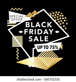 Black Friday Sale colorful background. Sale background. Geometric design. Special offer. Vector illustration.