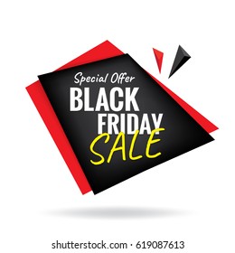 Black Friday Sale colorful sharp heading design for banner or poster. Sale and discounts. Vector illustration