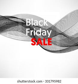 Black friday sale concept background. Waving lines. Vector illustration