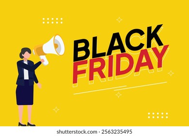 Black Friday sale concept. Colored flat vector illustration isolated.