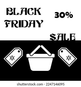 concepto de viernes negro y venta, ilustración vectorial