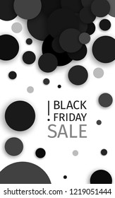 Black friday sale! Black Confetti Banner Ad. Eps 10 vector.