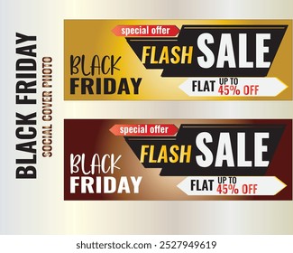  Diseño de foto de portada de Black Friday Sale para redes sociales.