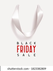 Black Friday Sale. Creative design concept background in form of gift bag. Realistic Shopping Bag with handles, poster, banner for advertising and branding. vector illustration.