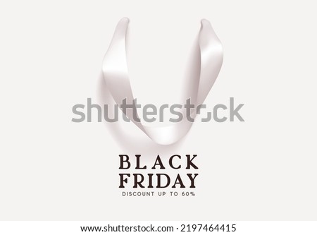 Black Friday Sale. Creative design concept background in form of gift bag. Realistic Shopping Bag with handles, poster, banner for advertising and branding. vector illustration.