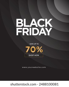 Venta de Black Friday Plantilla creativa de publicaciones en redes sociales Vector de póster de Black Friday