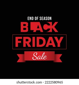 Black Friday Sale Day Abstract graphic resource vector illustration. Negative space concept. Black, red, white Creative banner background. Square design template poster, shopping, promotion, advertise