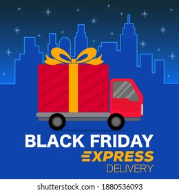 Black Friday sale delivery express truck