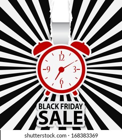 Black friday sale design with alarm clock