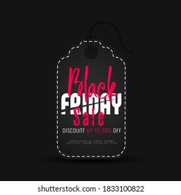 Black Friday Sale design, sale, discount, advertising, marketing price tag with discount 60%.
