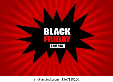 Black Friday Sale . Design with black gradient halftone on red background. Vector. illustration.