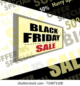 Black Friday Sale design poster or banner. Vector illustration.