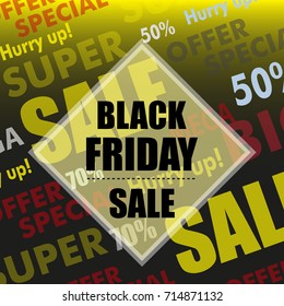 Black Friday Sale design poster or banner. Vector illustration.