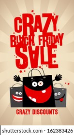 Black friday sale design with shopping bags.