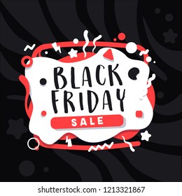 Black Friday Sale design template. Black Friday banner. Vector illustration Black friday sale sticker or black friday discount banner. Special offer