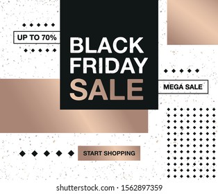 Black Friday sale design template. Black Friday banner. With cork background, white and bronze colour. Black Friday sale cards discount promo offer flyer and poster. Vector EPS 10