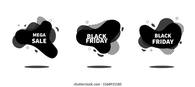 Black Friday Sale design template. Black Friday mega sale vector banner 