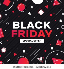 Black Friday sale design template. Black Friday banner. Vector illustration