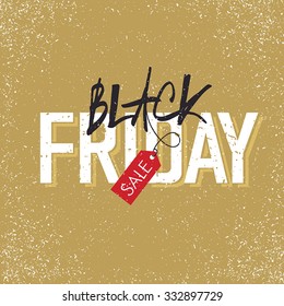 Black friday sale design template with red tag