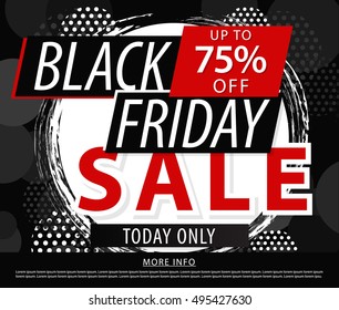 Black Friday sale design template label. Black Friday banner. Vector illustration