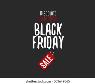 Black Friday sale design template. Creative label banner. Vector illustration, marketing price tag, discount, advertising. Abstract vector illustration for shopping. 