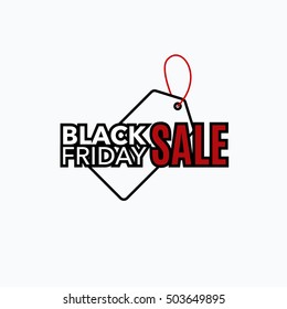 Black Friday sale design template. Creative label banner. Vector illustration, marketing price tag, discount, advertising. Abstract vector illustration for shopping. 