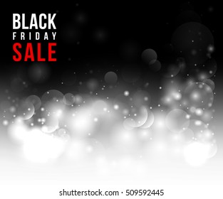 Black Friday sale design template. Magic black background. Vector illustration