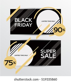 Black Friday Sale. Design template banner. Vector illustration