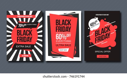 Black friday sale design template. conceptual layout for web and print.