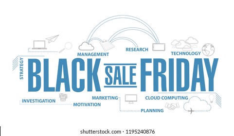 Black Friday sale diagram plan concept isolated over a white background
